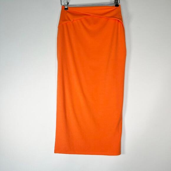Hey Samy Tessa Orange Cropped Top & Midi Bodycon Two Piece Skirt Set NWT - Picture 7 of 16